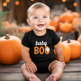 Baby Boo Family Matching Halloween Black Orange Baby Strampler