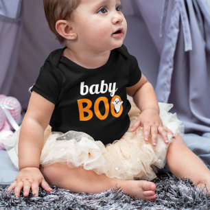 Baby Boo Family Matching Halloween Black Orange Baby Strampler