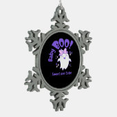 Baby Boo! Halloween-Design für Kleinkinder Schneeflocken Zinn-Ornament (Links)