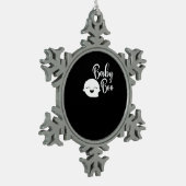 Baby Boo Halloween Schneeflocken Zinn-Ornament (Links)