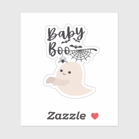 Baby Boo Niedliches Halloween Print Vintag Style Aufkleber (Blatt)