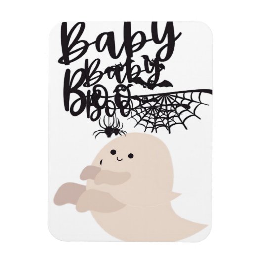 Baby Boo Niedliches Halloween Print Vintag Style Magnet (Vertikal)