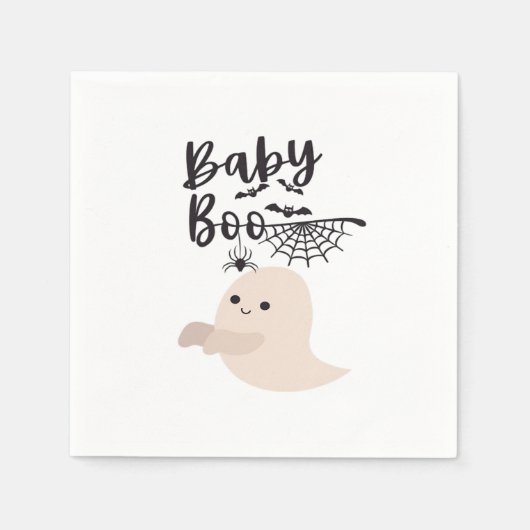 Baby Boo Niedliches Halloween Print Vintag Style Serviette (Vorderseite)