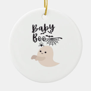 Baby Boo süße Halloween Druck Vintage-Stil Keramik Ornament