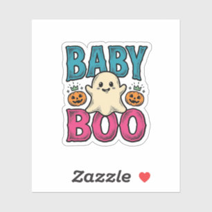 Baby Boo Vintage Halloween-Geister-Shirt-Design_1 Aufkleber
