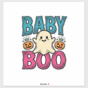 Baby Boo Vintage Halloween-Geister-Shirt-Design_1 Aufkleber