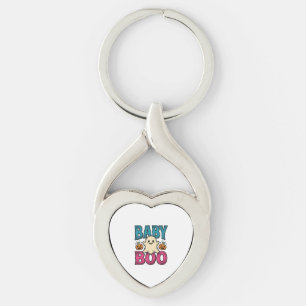 Baby Boo Vintage Halloween-Geister-Shirt-Design_1 Schlüsselanhänger
