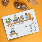 Baby Book Shelf Blue Boy Baby Dusche Einladung