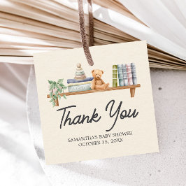 Baby Books and Brunch Neutral Baby Shower Geschenkanhänger