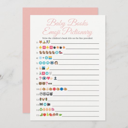 Baby Books Emoji Pictionary Game Pink (Vorne/Hinten)