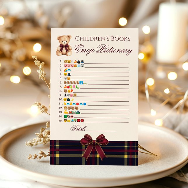 Baby Books emoji pictionary teddy bear plaid game (Von Creator hochgeladen)