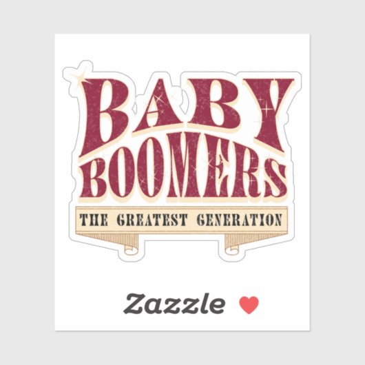 Baby Boomer - Retro-Slogan der Besten Generation Aufkleber (Blatt)