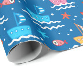 Baby-Boote Geschenkpapier (Rolleneckpunkt)