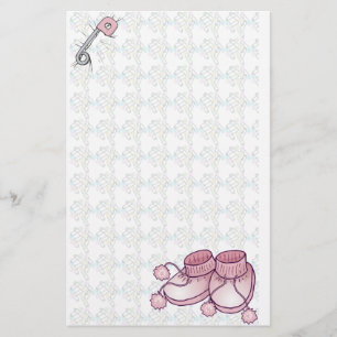 Baby Bootie Pink Stationierung Briefpapier