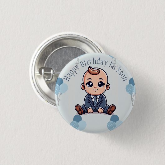 Baby Boss Birthday Button - Benutzerdefiniertes Bu (Vorne & Hinten)