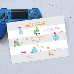 Baby Bots Graue Strippendusche Einladung