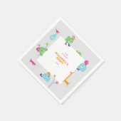 Baby Bots Gray Border Napkins Serviette (Ecke)