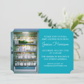 Baby Bottle Champagne Kühlschrank Einladung (Stehend Vorderseite)