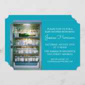 Baby Bottle Champagne Kühlschrank Einladung (Vorne/Hinten)