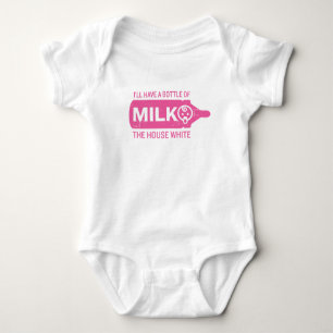 Baby Bottle House White Bodysuit Funny Shirt Pink