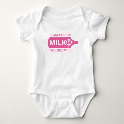 Baby Bottle House White Bodysuit Funny Shirt Pink (Vorderseite)