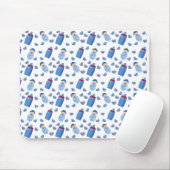 Baby Bottle Schnuller Blaues Muster Mousepad (Mit Mouse)