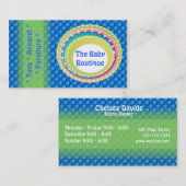Baby Boutique Blue Green Dots Visitenkarte (Vorne/Hinten)