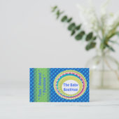 Baby Boutique Blue Green Dots Visitenkarte (Stehend Vorderseite)