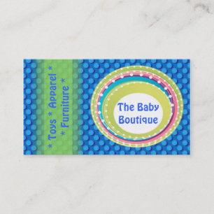Baby Boutique Blue Green Dots Visitenkarte