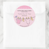 Baby Boutique Vielen Dank für Ihr Unternehmen Runder Aufkleber (Tasche)