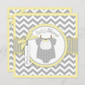 Baby Bow Krawatte Zickzack Print Baby Dusche Einladung (Vorne/Hinten)