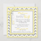 Baby Bow Krawatte Zickzack Print Baby Dusche Einladung (Rückseite)