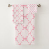 Baby Bow Trellis Pink Bella Ribbon Badhandtuch Set (Insitu)
