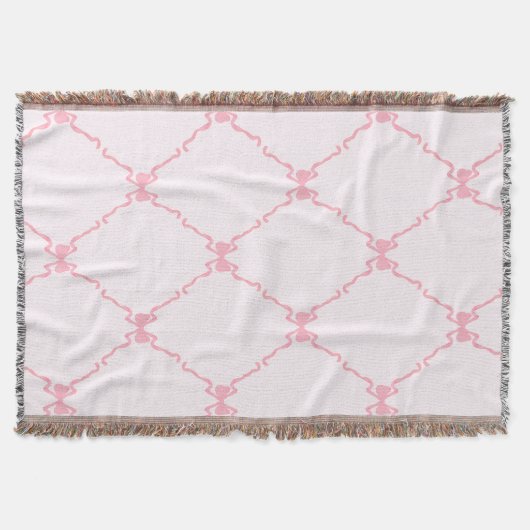 Baby Bow Trellis Pink Bella Ribbon Decke (Vorderseite)