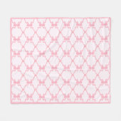 Baby Bow Trellis Pink Bella Ribbon Fleecedecke (Vorderseite (Horizontal))