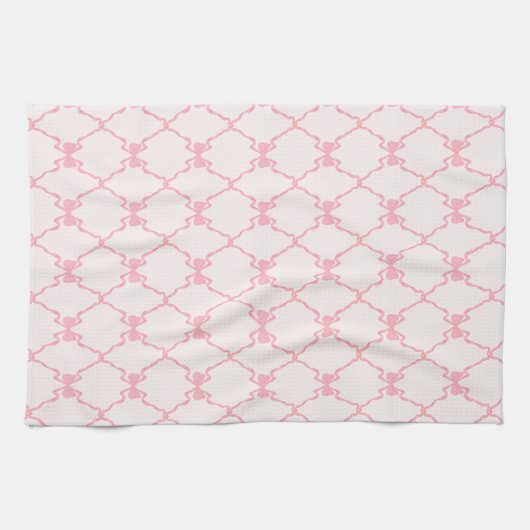Baby Bow Trellis Pink Bella Ribbon Geschirrtuch (Horizontal)