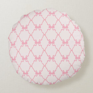 Baby Bow Trellis Pink Bella Ribbon Rundes Kissen