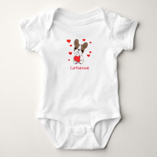 Baby Boxer mit rotem Herzen Strampler (Vorderseite)