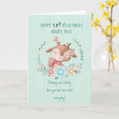 Baby Boy 1. Geburtskarte Karte (Gelbe Blume)