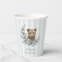 Baby Boy 1. Geburtstag Eukalyptus Bär Gold