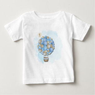 Baby Boy 1. Geburtstag Heißluftballon T-Shirt