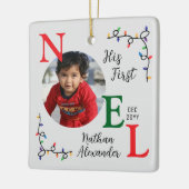 Baby Boy 1. Weihnachtsbäume 1. Weihnachten Foto Keramikornament (Links)