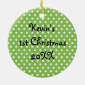 Baby Boy 1. Weihnachtsfeier Maßgeschneidertes Foto Keramikornament (Hinten)