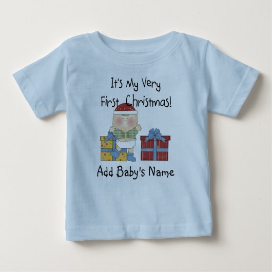 Baby Boy 1. Weihnachtshemd Baby T-shirt (Vorderseite)