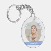 Baby Boy 2 Fotos Geburtsdatum für Mutter Schlüsselanhänger (Vorderseite links)