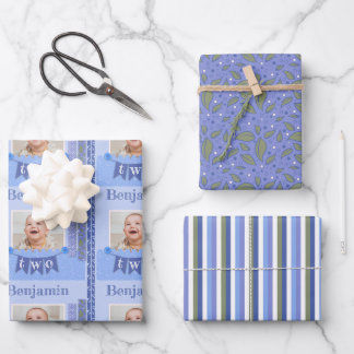Baby Boy 2. Geburtstag Blue Scrapbooking Geschenkpapier Set