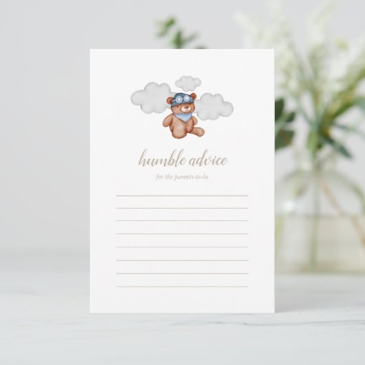 Baby Boy Adventure Bear Baby Shower Card Dankeskarte (Stehend Vorderseite)