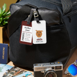 Baby Boy Aggie Dog Maroon Bag Tag Gepäckanhänger