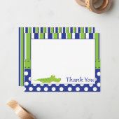 Baby Boy Alligator Danke Karte (Vorderseite/Rückseite Beispiel)
