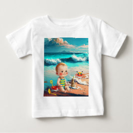 Baby Boy am Strand Baby T-shirt